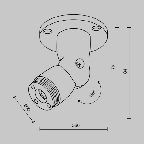 Шарнирное основание для накладного монтажа системы Shelf без ввода питания Maytoni Accessories for system Shelf C027CS-B