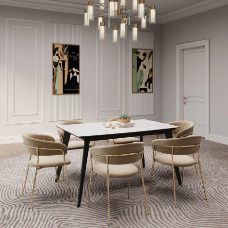 Стул Whispered Fusion Hesby Велюр/Бежевый арт.HSBI_DC72_beige