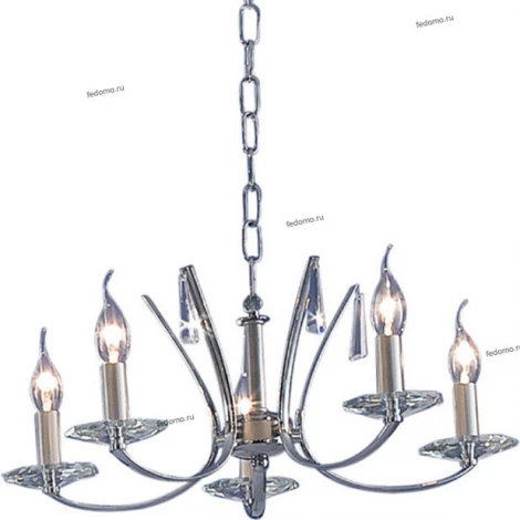 Люстра подвесная хрустальная Citilux Аллегро, 5 ламп, хром, прозрачный