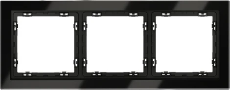 Рамка на 3 поста (черный, стекло) Voltum S70 VLS110308