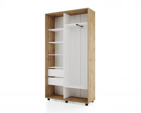 Шкаф-купе, 120х45х230 Дуб вотан с зеркалом МАМА Prime 102099