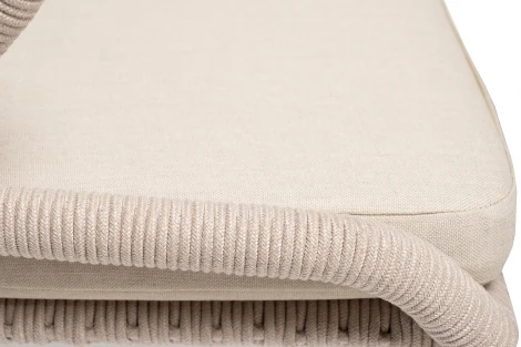 Обеденная группа на 4 персоны со стульями Милан, каркас белый, роуп бежевый 4SIS Малага MAL-CMIL4T1-5-SET beige