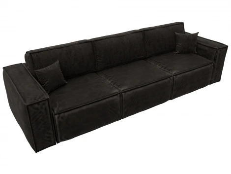 Диван прямой Лига-081 НПБ Лонг (ДСП/Пластик/Велюр/Коричневый) Лига Диванов 130141