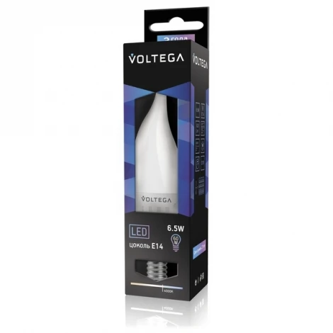Лампочка светодиодная E14 6 Вт 620 lm 4000K нейтральное белое свечение Voltega Ceramics 4691