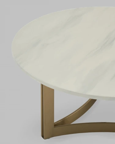 Журнальный столик Кассия 90*90 см светлая керамика Stool Group арт.УТ000041498