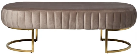 Банкетка Garda Decor N-BH2009 BG BR (Хром/Серо-бежевый)