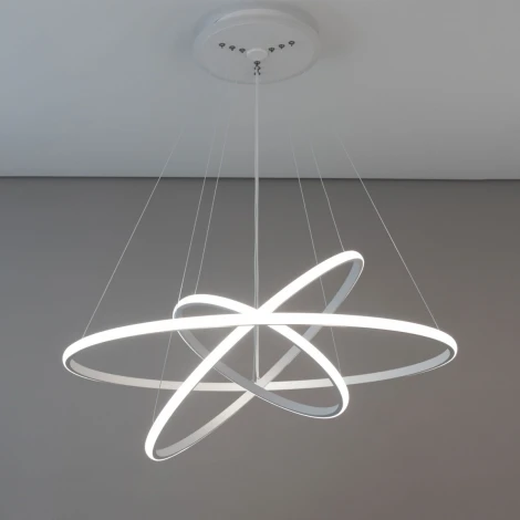 Умная подвесная люстра ярусная RGB Wi-Fi Неон Смарт CL731A090E Citilux (LED, 220V, умный дом - Алиса, Маруся, на тросе, кольцо)