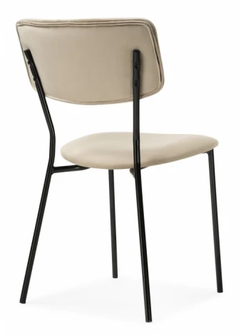 Стул Woodville на металлокаркасе Фиер серо-бежевый / черный глянец 494369