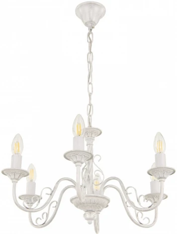 Подвесная люстра Arte Milano AM342620 342620/6 WT+SL (220V, на цепи, подсвечник, свеча)
