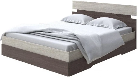 Без бренда Кровать Milton (ЛДСП Ясень Шимо Светлый/Ясень Шимо Темный) 160x200