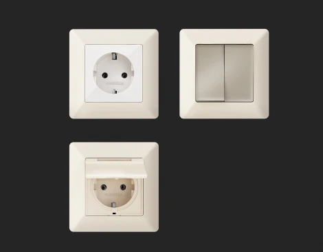 Рамка Ambrella Volt ALFA Line (Бежевый матовый) 3-ая AF110333