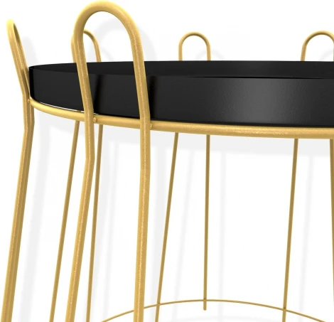 Столик журнальный Sheffilton SHT-CT6/CT6-2 золото/черный муар