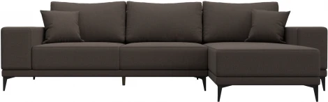 Диван угловой Льюес правый (Коричневый/Рогожка) Лига Диванов арт.124723