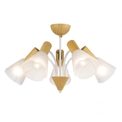 Потолочная люстра на штанге Escada Vardo 1131/5P E14*40W White/Wood