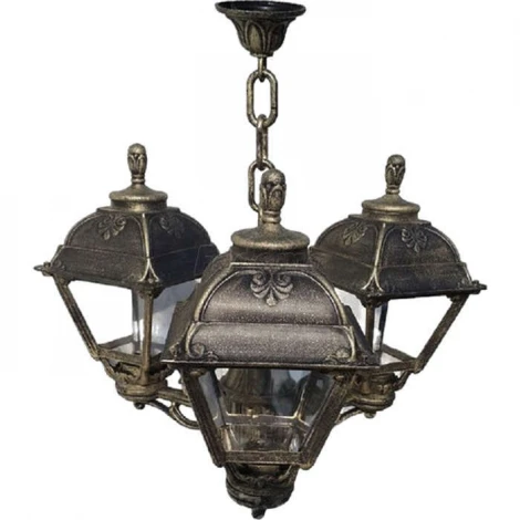 Люстра подвесная уличная Fumagalli, 3 плафона, бронза с прозрачным