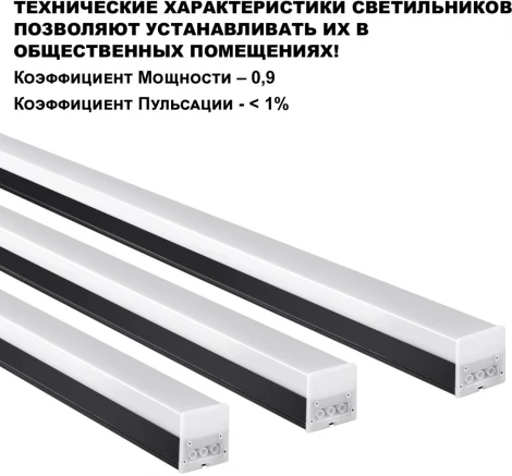 Светильник линейный Novotech Bits 359111, IP20 LED 30W 4000K черный (220V)