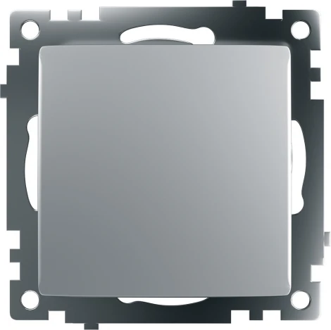 Переключатель одноклавишный перекрестный (серебро) Stekker Катрин 49178