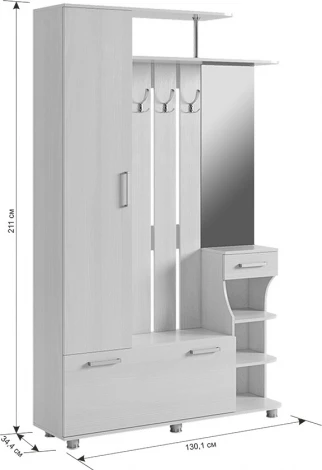 Прихожая Барселона-1 Mebelson (ЛДСП/Белый) арт.PR-0016.1747