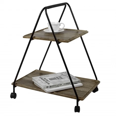 Стол сервировочный Милн черный/дуб крымский состаренный Mebelik 008692