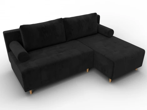 Диван угловой Лига-102 угол универсальный (ДСП,Брус,Фанера,Велюр/Черный) Лига Диванов 134794