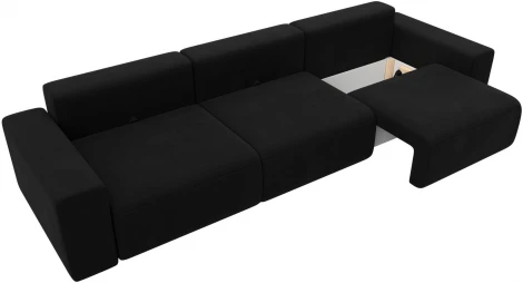Диван прямой Лига-036 НПБ Классик Лонг (Черный/Микровельвет) Лига Диванов арт.121314