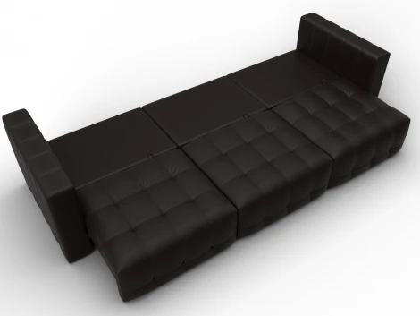 Диван прямой Лига-052 НПБ Лонг (ЛДСП,Брус,Фанера/Пластик/Экокожа/Коричневый) Лига Диванов 129907