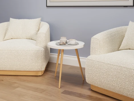 Стол журнальный Слайн Келли белый 1620181601