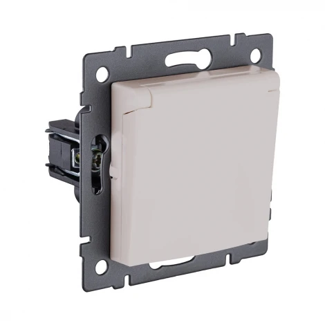 Розетка штепсельная SCHUKO 16A/250 В с крышкой, кашемир матовый Kollinger REA-006CM для Aspekt, Eleganz, Reflex