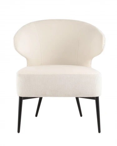 Кресло Stool Group лаунж Royal Stripes велюр молочный УТ000036774