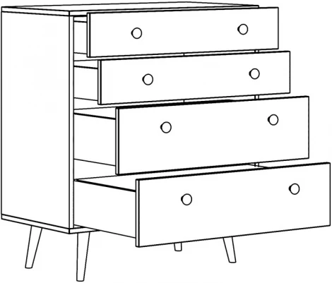 Комод Rili ОГОГО (арт.860620), (ЛДСП/Белый)