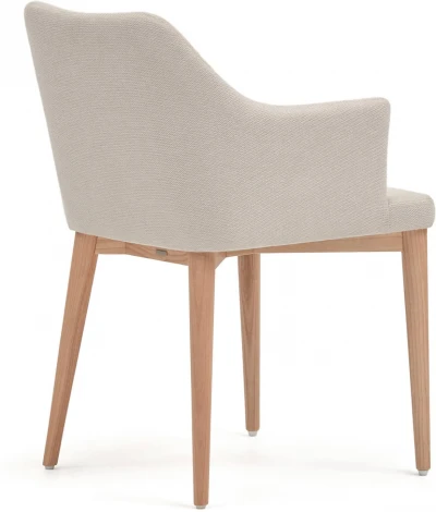 Стул Croft из бежевой синели с ножками из массива ясеня La Forma (ex Julia Grup) арт.148331