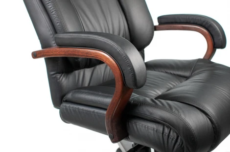 Кресло руководителя Бюрократ T-9925WALNUT черный кожа крестовина металл/дерево