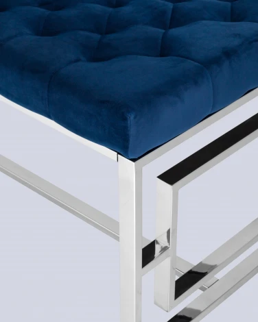 Банкетка-скамейка Stool Group БРУКЛИН велюр синий сталь серебро УТ000001485
