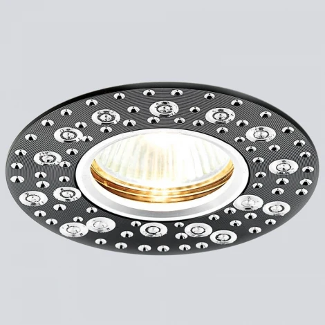 Встраиваемый точечный светильник Ambrella Алюминий С Узором A801 BK/AL (220V)