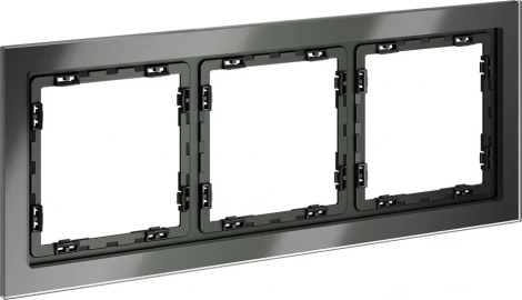 Рамка на 3 поста (титан, стекло) Voltum S70 VLS110306