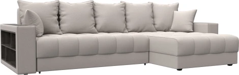 Диван угловой с декором и полкой Лига-050 НПБ Лига Диванов (Замша) арт.128616