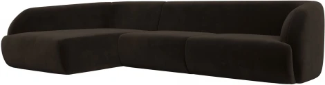 Диван угловой Лига-041 левый угол (Коричневый/Микровельвет) Лига Диванов арт.122181L