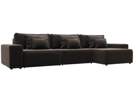 Диван угловой Лига-074 угол универсальный (ДСП/Пластик/Велюр/Коричневый) Лига Диванов 129864