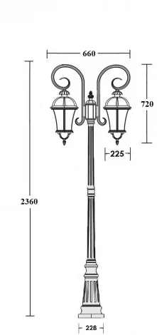 Наземный фонарь Oasis Light ROMA L 95209LA/18 Gw (220V, IP44)