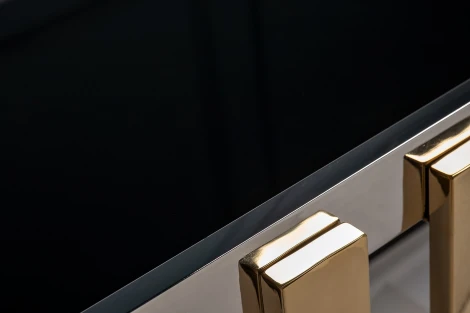 47ED-20910 Стол журнальный черн.стекло/хром+золото 120*60*40см Garda Decor