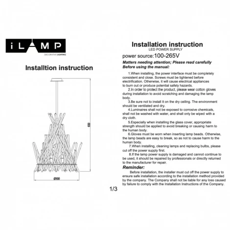 Потолочная люстра на штанге iLamp Casa 966C-12 CR+CL