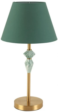 Настольная лампа с выключателем Lumion Vermont 8275/1T латунь/зеленый, металл/керамика/ткань Е14 1*40W 220V