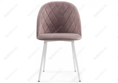 Стул Woodville на металлокаркасе Зест микровелюр розовый / белый глянец 464197