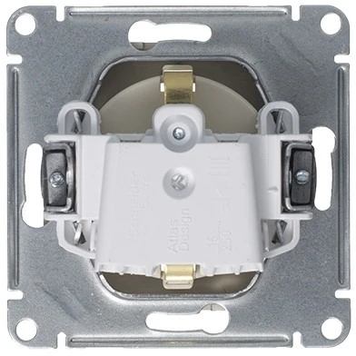 Розетка встраиваемая с заземлением (алюминий) Systeme Electric AtlasDesign ATN000345