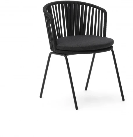 Saconca Садовый стул из шнура и стали с черной окраской La Forma (ex Julia Grup) арт.157209