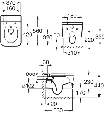 Унитаз подвесной Roca Inspira square 346537000