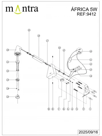 Настенный светильник светодиодный Mantra Africa 9412