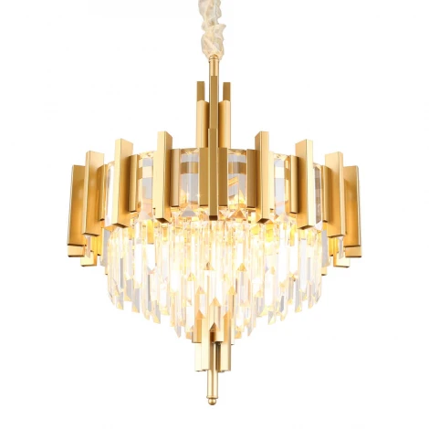 Подвесная люстра Omnilux Gaeta OML-69703-08 (220V, хрусталь, на цепи, круглые)