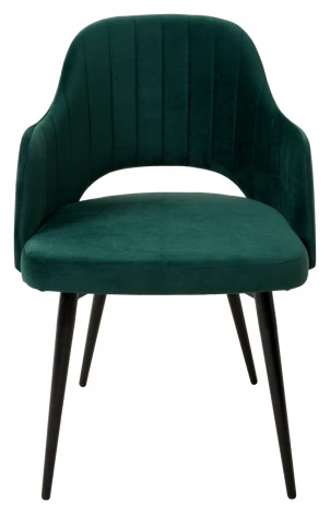 Стул FANTINE-LA ЗЕЛЕНЫЙ #19, велюр / черный каркас