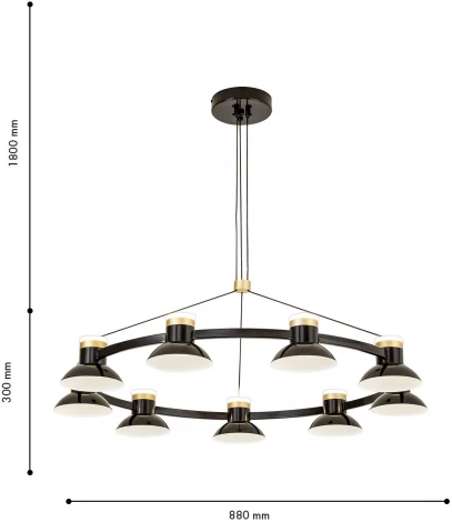 Подвесная люстра большая Favourite Tatti 4516-9P (LED, 220V, на тросе)